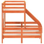 vidaXL Lit superposé 90x200/140x200 cm cire marron bois de pin massif
