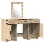 vidaXL Table de Toilette avec tiroir 3 Pièces Marron 50 x 41 x 135 cm