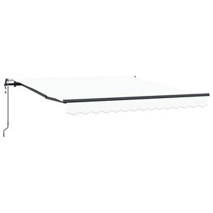vidaXL Auvent Rétractable Blanc 350 x 250 cm tissu