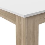 Table a manger de 6 a 8 personnes - Blanc mat et décor chene sonoma - Contemporain - PILVIL - 160 x l 90 cm