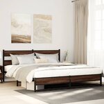 vidaXL Cadre de lit en métal sans matelas chêne marron 200x200 cm