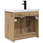 vidaXL Meuble de salle de bain avec robinet Chêne artisanal