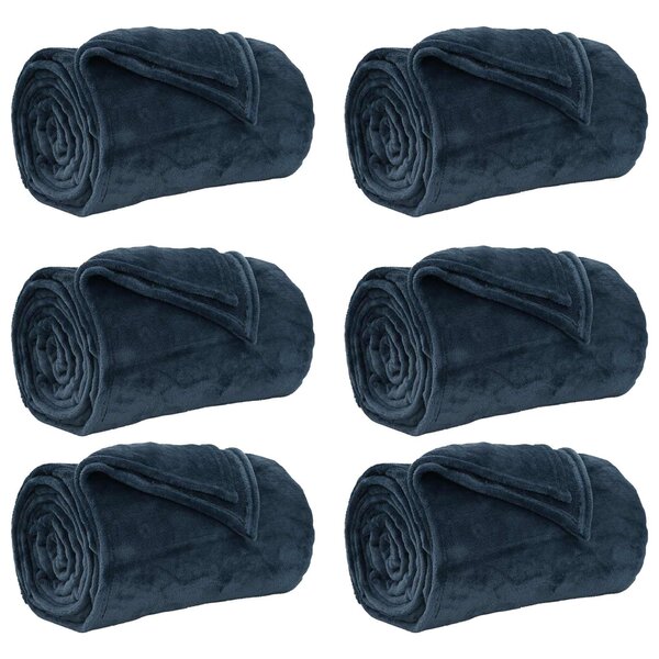 vidaXL Couvertures à jeter 6 pc Bleu marine 150 x 200 cm 4.68 kg