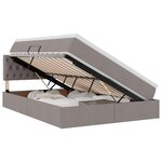 vidaXL Lit de rangement LED avec matelas Taupe 140 x 200 cm Tissu