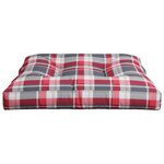 vidaXL Coussin de palette motif à carreaux rouge 80x80x12 cm tissu