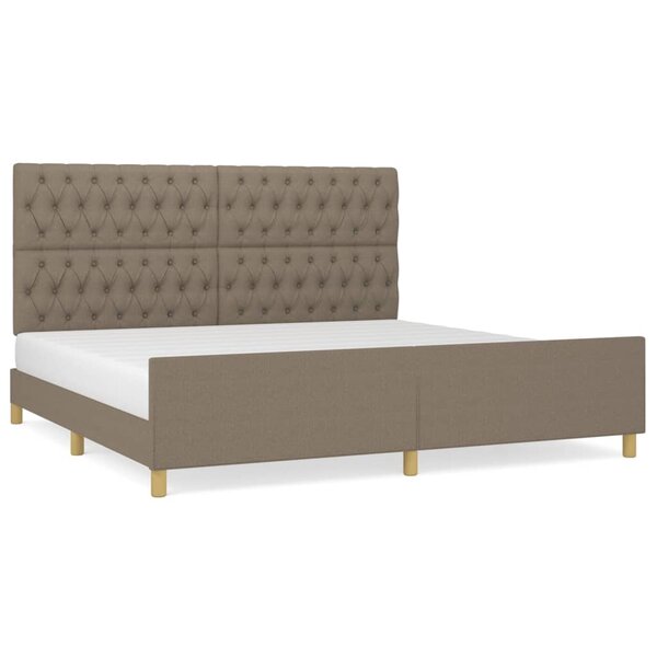 vidaXL Cadre de lit avec tête de lit Taupe 200x200 cm Tissu
