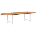 vidaXL Table à manger marron clair bois de chêne massif ovale
