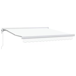 vidaXL Auvent Rétractable Blanc 350 x 250 cm Tissu  Métal