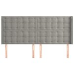 vidaXL Tête de lit avec oreilles Gris clair 203x16x118/128 cm Velours