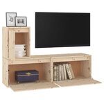 vidaXL Meubles TV 3 Pièces Bois massif de pin