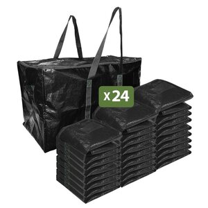 Pack and Move - Lot 24 Grands Sacs Déménagement  Rangement Et Transport Ultra Résistant - Réutilisable - Poignées Solides - 100L