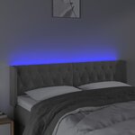 vidaXL Tête de lit à LED Gris clair 163x16x78/88 cm Velours