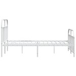 vidaXL Cadre de lit métal sans matelas et pied de lit blanc 150x200 cm