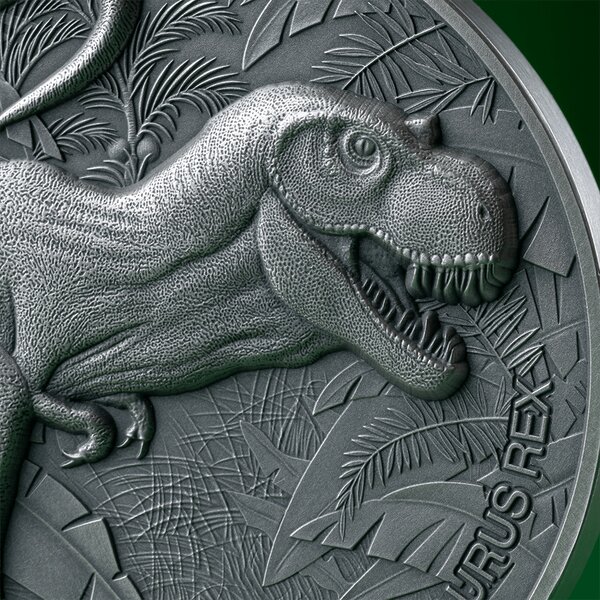 TYRANNOSAURUS REX Lost World 2 Once Argent Monnaie 2000 Francs