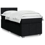 vidaXL Sommier à lattes de lit avec matelas Noir 100x200 cm Tissu