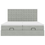VidaXL Cadre de lit ottoman et matelas gris clair 180x200cm velours