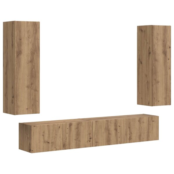 vidaXL Ensemble meuble TV 3 Pièces Chêne artisanal Bois d'ingénierie