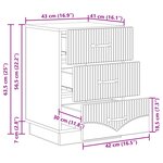 vidaXL Cabinet de chevet Chêne artisanal 43 x 41 x 63 5 cm