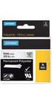 DYMO Rhino - Étiquettes Industrielles  forte adhésion en Polyester  9mm x 5.5m  Noir sur Transparent