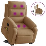 vidaXL Fauteuil de massage inclinable Marron Velours