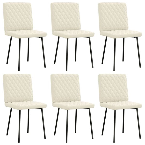 vidaXL Chaises à manger lot de 6 crème velours