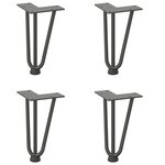 vidaXL Pieds en épingle à cheveux pour table basse 4 pièces Anthracite 20 cm Acier massif