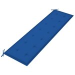 vidaXL Banc de jardin avec coussin bleu royal 175 cm Teck massif