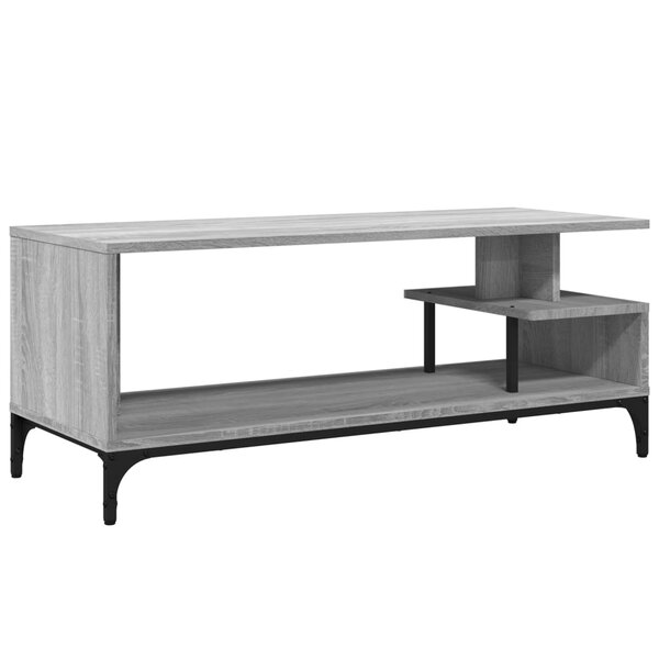 vidaXL Meuble TV sonoma gris bois ingénierie et acier enduit de poudre