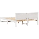 vidaXL Cadre de lit Blanc Bois de pin massif 160 x 200 cm Durable