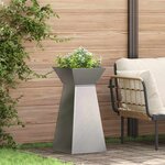 vidaXL Jardinière à pilier Argent 35 x 35 x 73 cm Acier