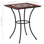 vidaXL Table de bistro mosaïque Terre cuite et blanc 60 cm Céramique