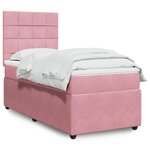 vidaXL Sommier à lattes de lit et matelas Rose 80x200 cm Velours