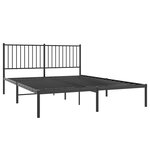 vidaXL Cadre de lit métal sans matelas avec tête de lit noir 150x200cm