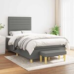 vidaXL Sommier à lattes de lit avec matelas noir 120x190 cm tissu