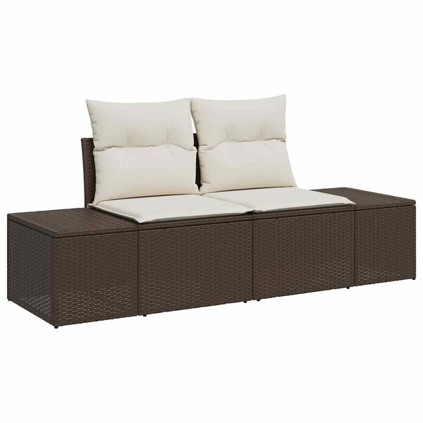 vidaXL Canapé de jardin avec coussin Marron 184 x 62 x 69 cm polyrotin