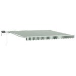 vidaXL Auvent Rétractable Vert et blanc 400 × 300 cm Tissu et acier
