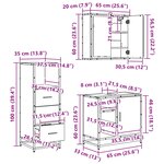 vidaXL Ensemble de mobilier de salle de bain 3 Pièces Bois Ancien