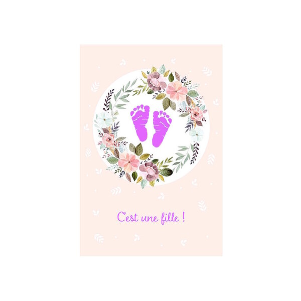 Carte De Voeux - Naissance - C'est Une Fille !