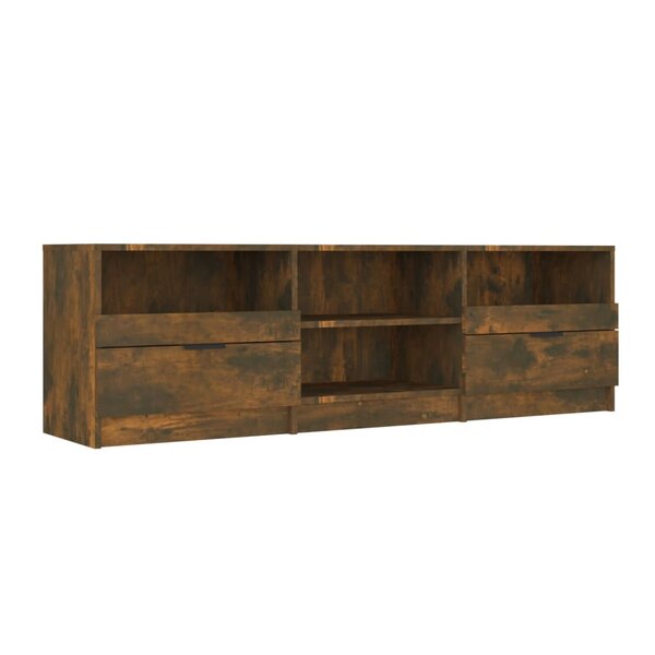 vidaXL Meuble TV Chêne fumé 150x33 5x45 cm Bois d'ingénierie
