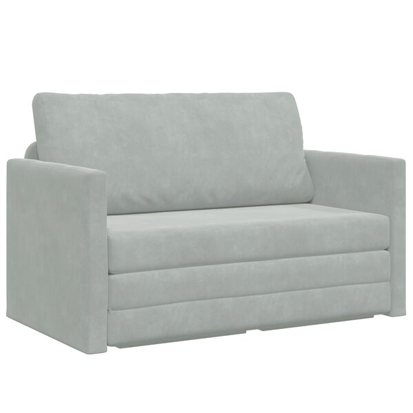 vidaXL Canapé Lit de Sol 2-en-1 Gris Clair 124x204x61 cm Velours