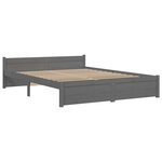 vidaXL Cadre de lit sans matelas gris bois massif 135x190 cm