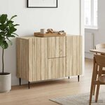 vidaXL Buffet Chêne Sonoma 89 x 34 5 x 62 cm Bois d'ingénierie