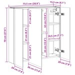 vidaXL Armoire Miroir de Salle de Bain Blanc 73.5 x 15.5 x 70 cm