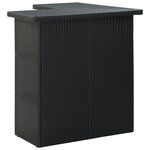 vidaXL Meuble de bar de jardin 4 Pièces avec coussins Résine tressée Noir