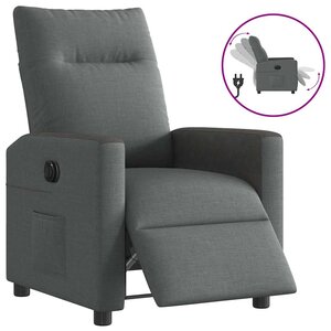 vidaXL Fauteuil inclinable électrique Gris foncé Tissu
