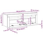 vidaXL Meuble TV avec lumières LED noir 120x35x40 cm