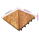 vidaXL Carreau de terrasse 30 Pièces Marron 30 x 30 cm Bois d'acacia