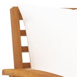 vidaXL Chaises de jardin 2 Pièces avec coussin crème Bois d'acacia massif