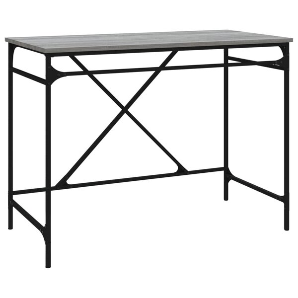 vidaXL Bureau sonoma gris 100x50x75 cm bois d'ingénierie et fer