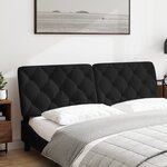 vidaXL Coussin de tête de lit noir 160 cm velours